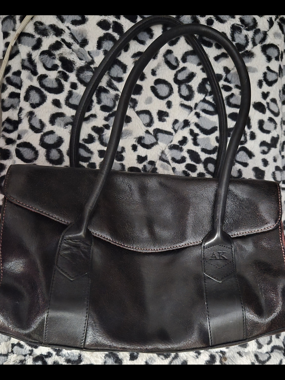 Authentic Anne Klein Black Leather Shoulder Bag